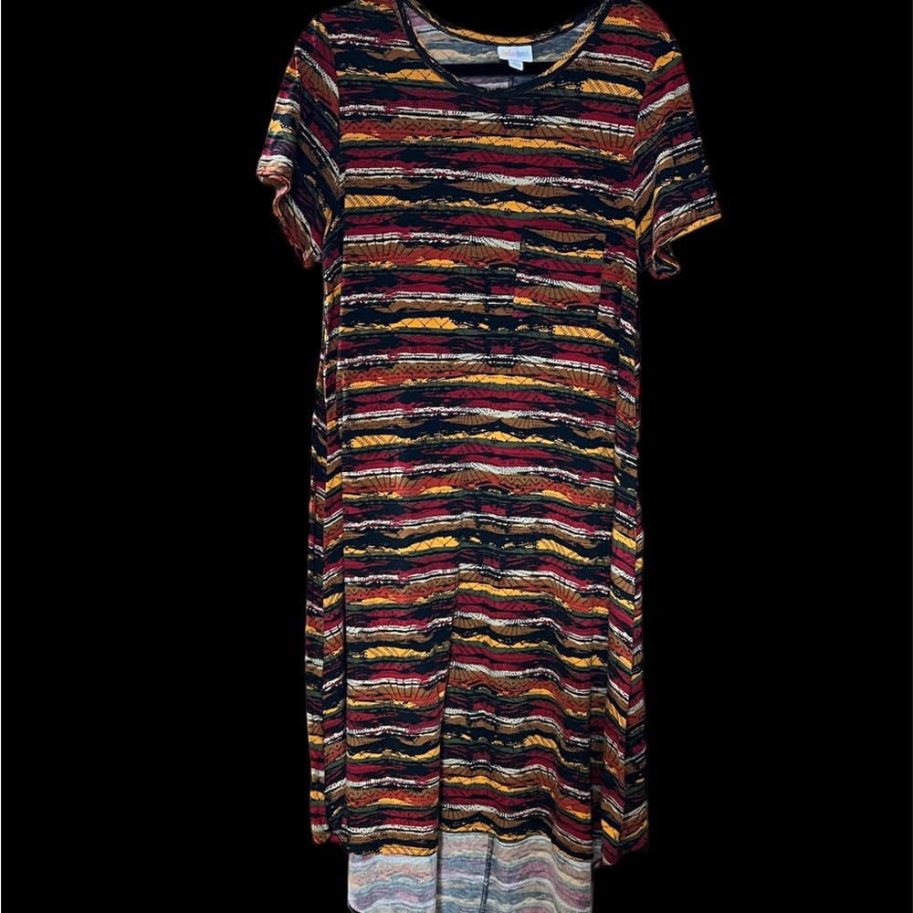 LuLaRoe Carly Autumn Stripes